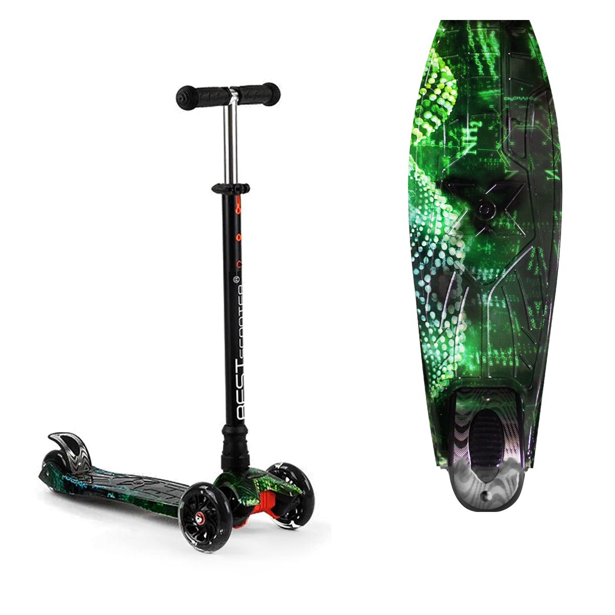 

Самокат четырехколесный Best Scooter зеленый MiC (113-33288) (162712)