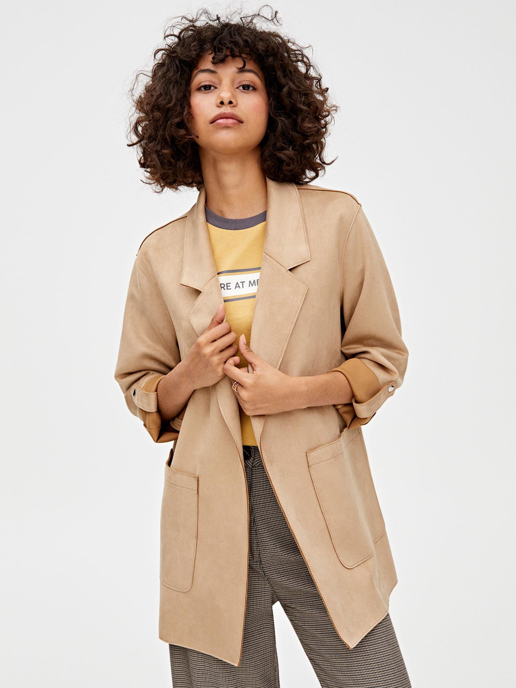 

Пальто Pull & Bear 9714327711-ACTQ M Бежевое
