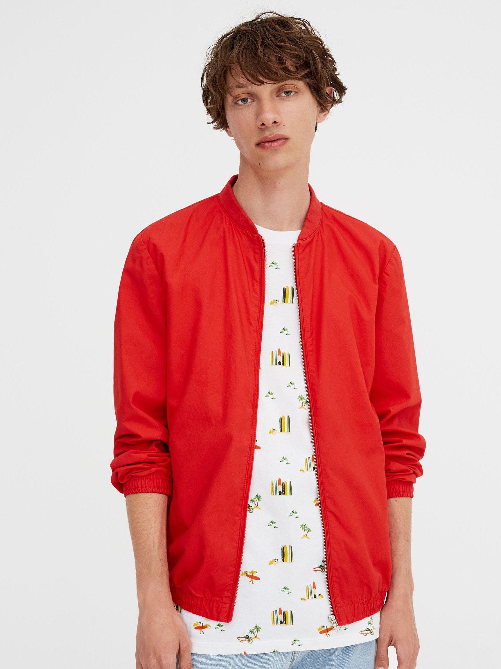 

Бомбер Pull & Bear 9711526600-ACVF S Красный