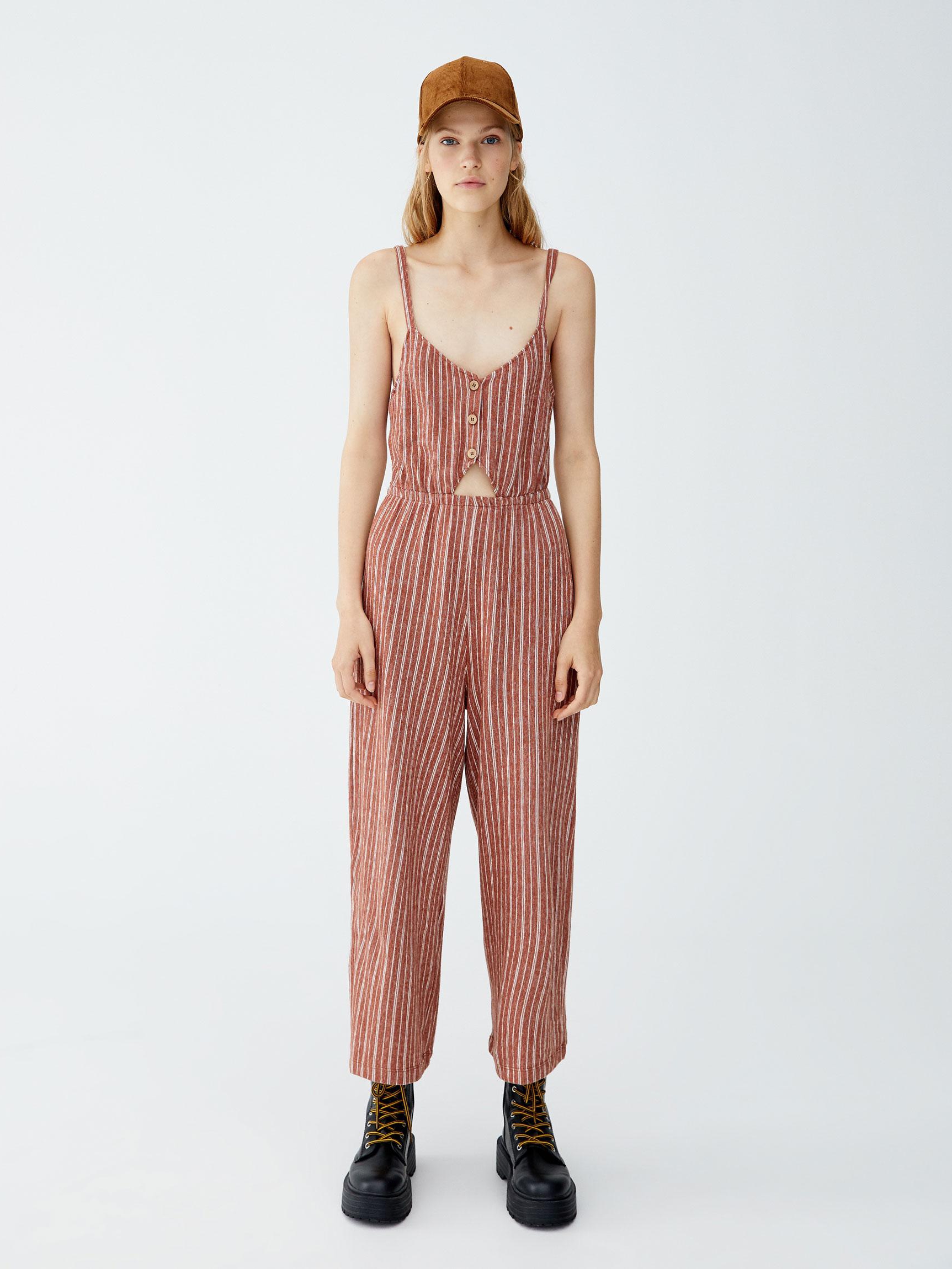 

Комбинезон Pull & Bear 9638340614-ABKA L Коричневый с белым