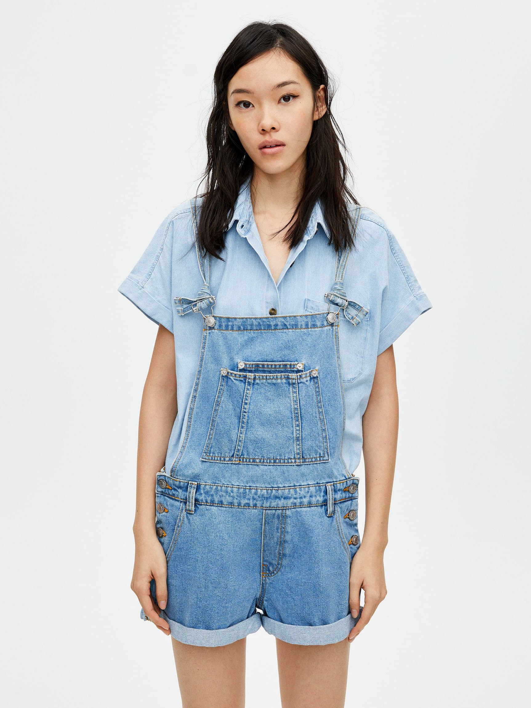 

Джинсовый полукомбинезон Pull & Bear 9638308406-ACUT M Джинсовый