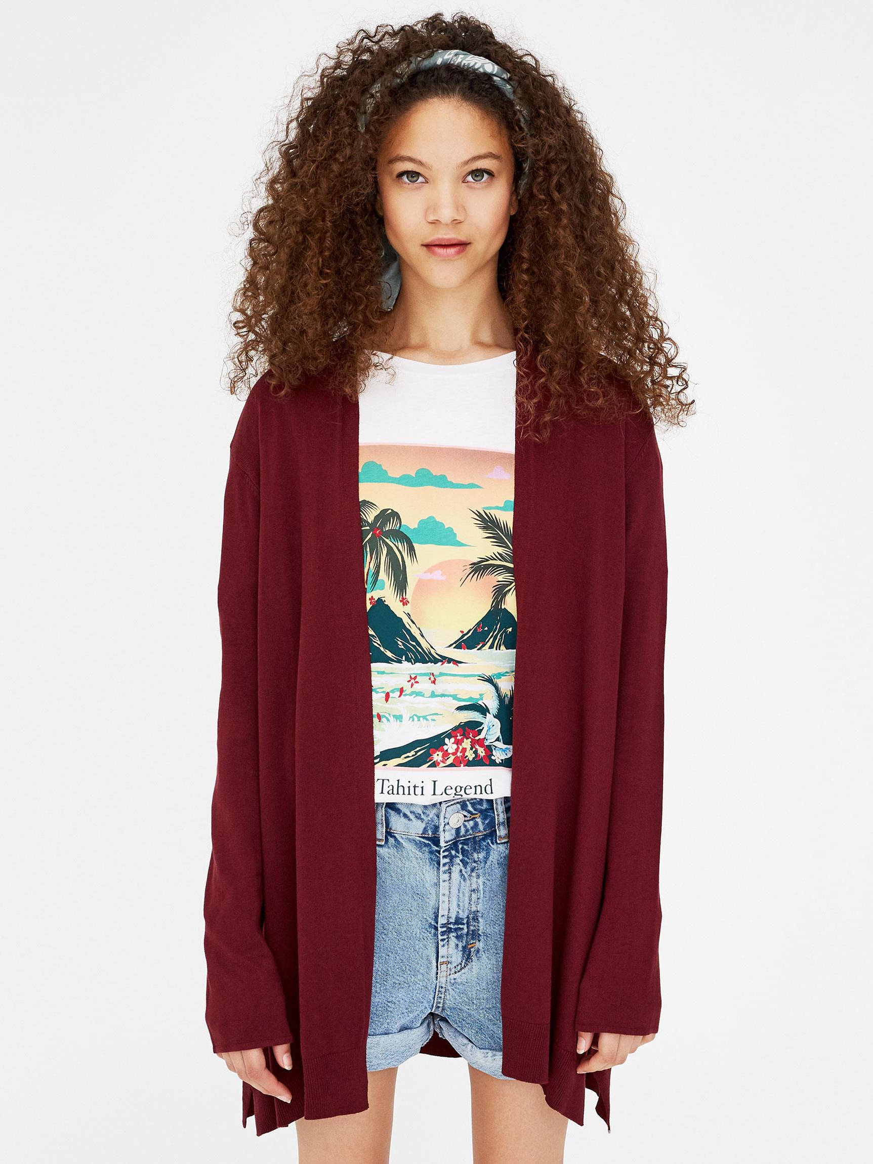 

Кардиган Pull & Bear 9580301605-ACUK M Бордовый