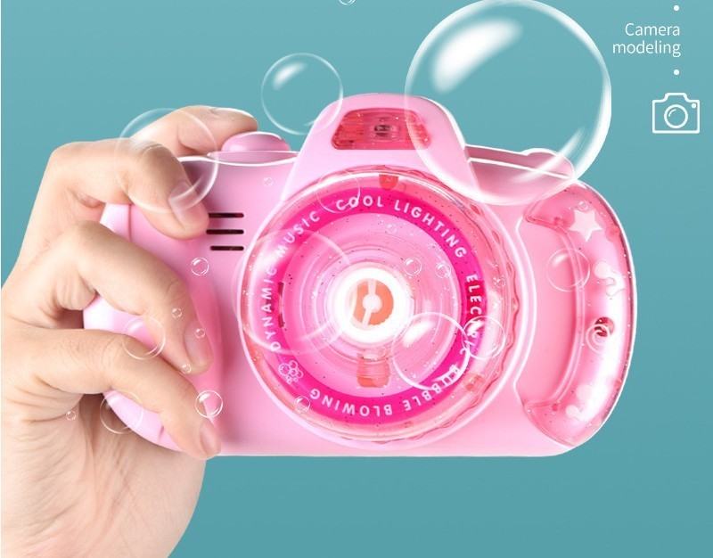 

​Дитячий фотоапарат для мильних бульбашок Bubble Camera Генератор бульбашок Pink