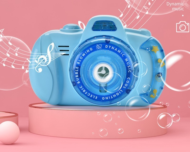 

​Дитячий фотоапарат для мильних бульбашок Bubble Camera Генератор бульбашок Blue
