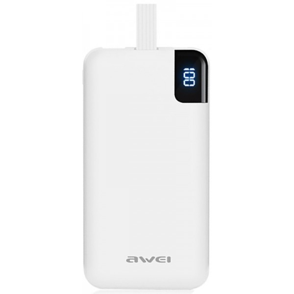 

Портативная батарея 10000 mAh AWEI P67K Power Bank Li-Polimer Wite