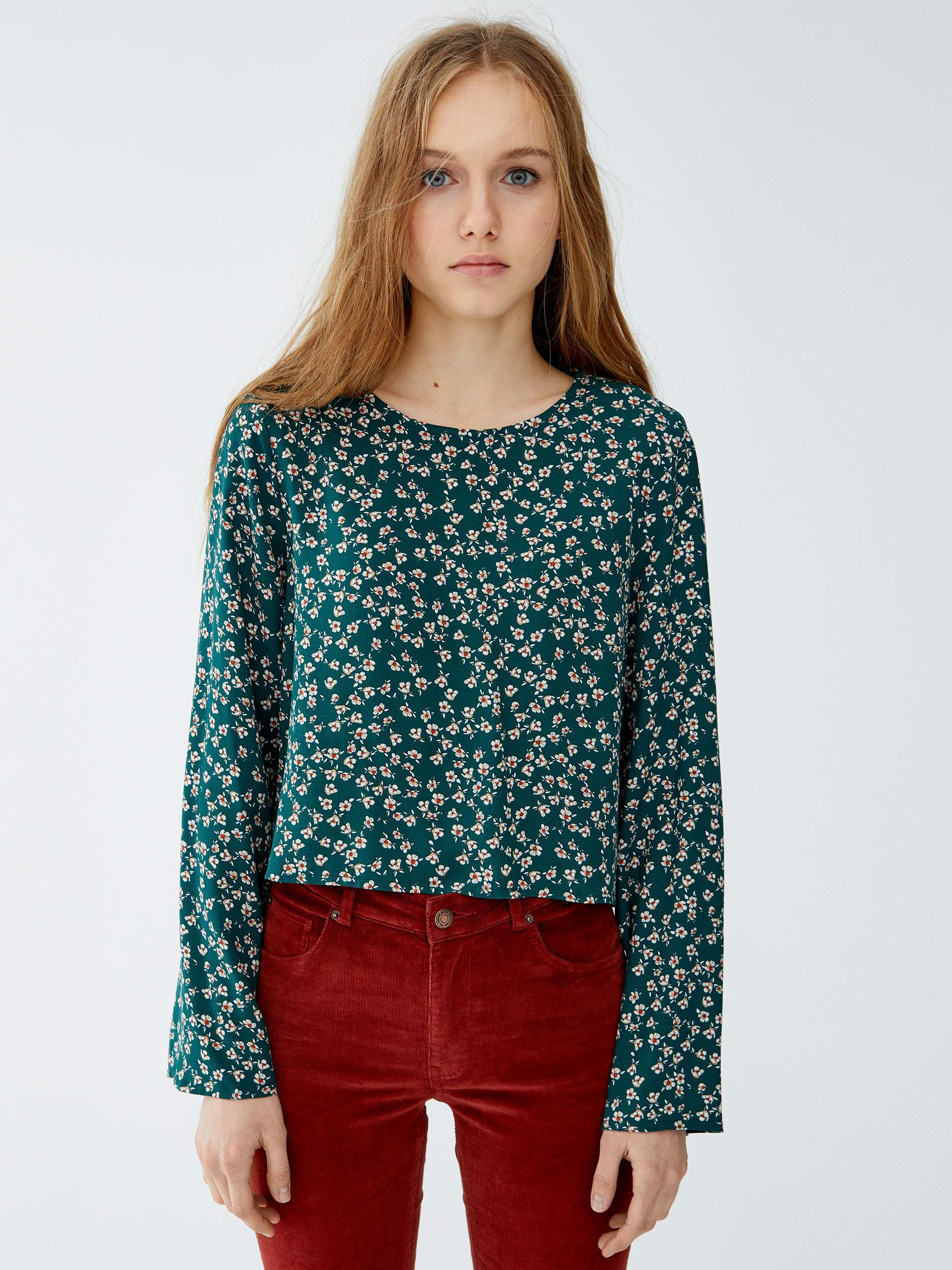 

Блузка Pull & Bear 9471399500-AANP S Зеленая