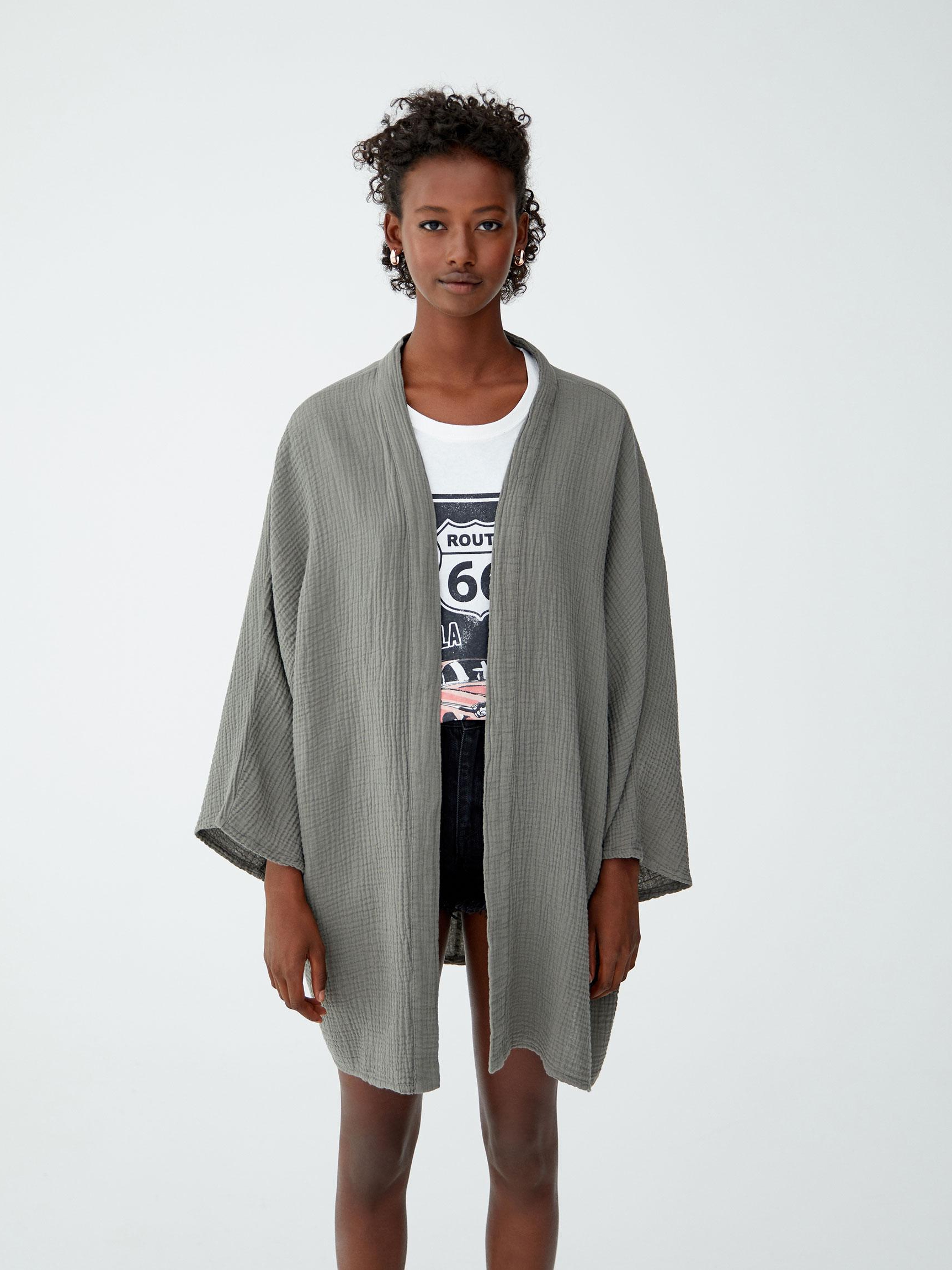 

Накидка Pull & Bear 9471389802-ADVB M Серая с зеленым