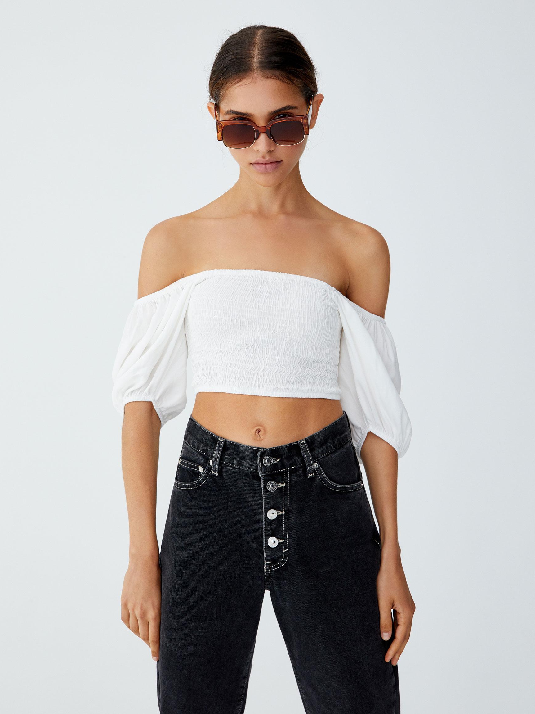 

Топ Pull & Bear 9471387805-ACTS S Белый