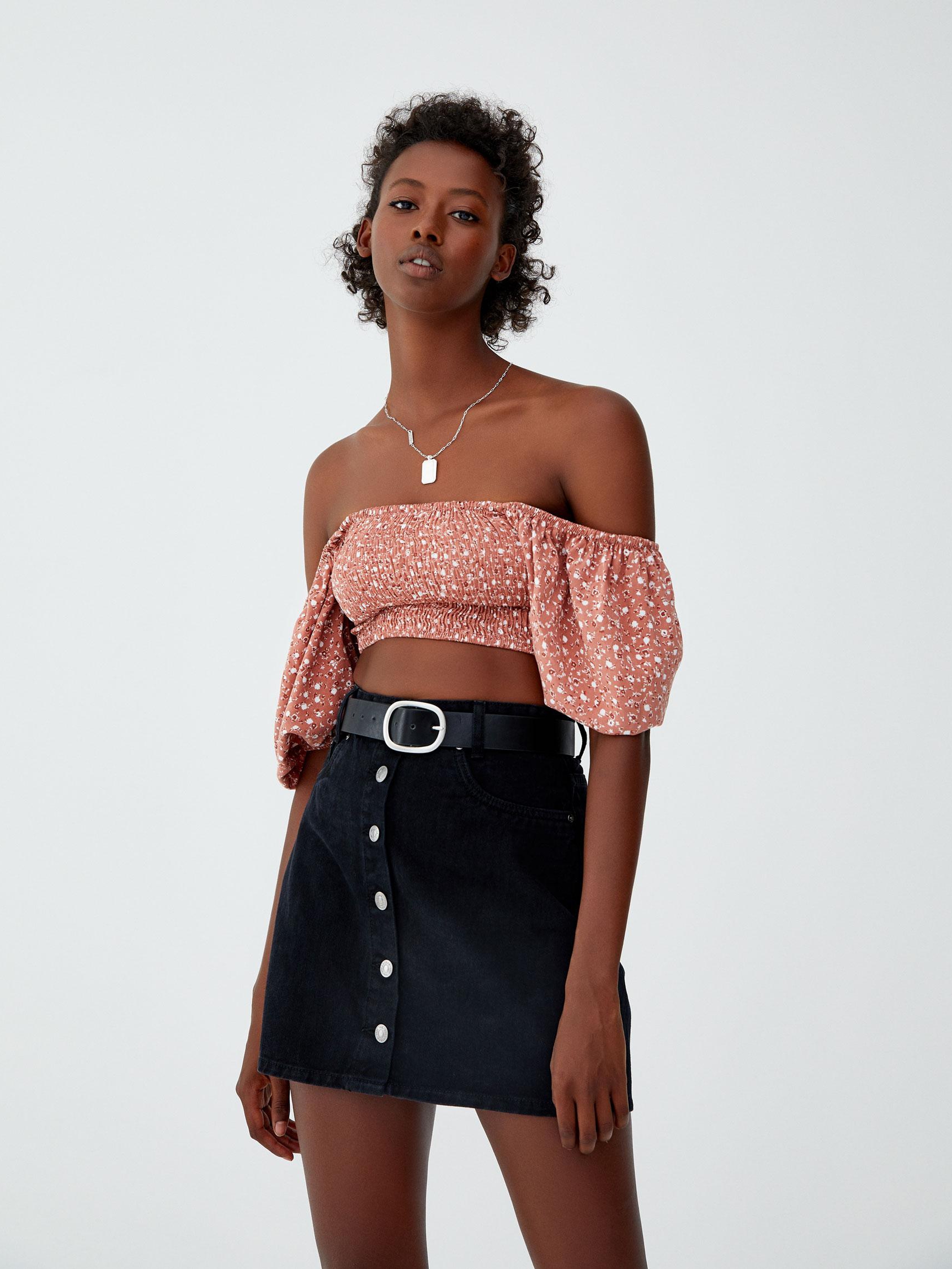 

Топ Pull & Bear 9471386615-AESE M Темно-розовый