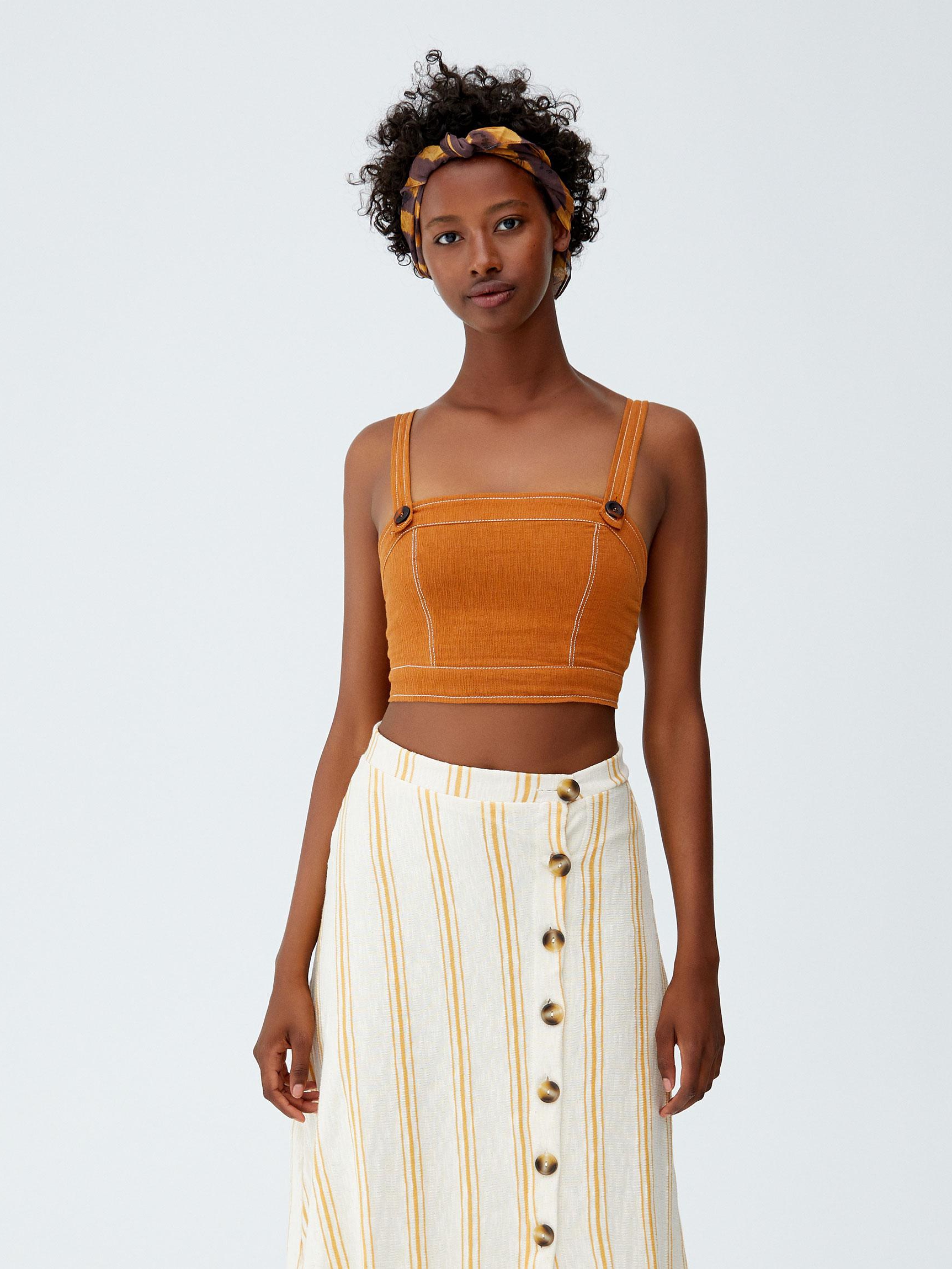 

Топ Pull & Bear 9471366305-ACVE S Коричневый