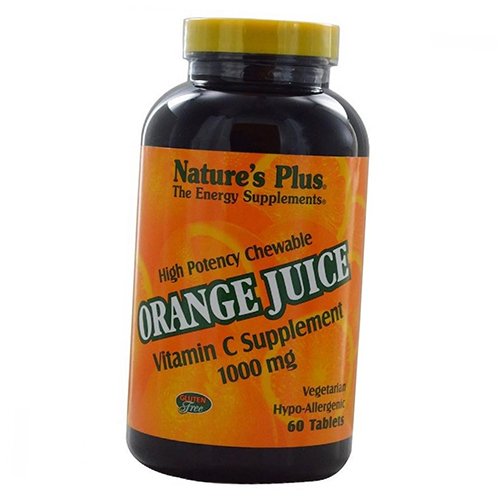 

Витамин С, Аскорбиновая кислота, Orange Juice Vitamin C 1000, Nature's Plus 60таб (36375151)