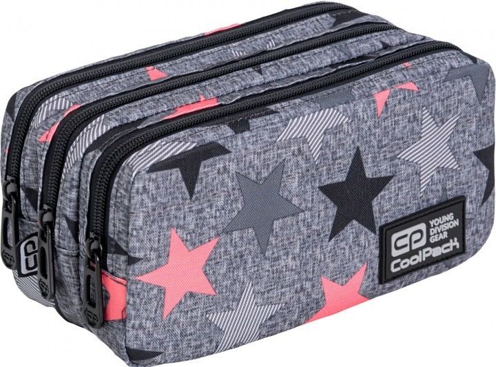 

Пенал-косметичка CoolPack Primus Fancy Stars 3 отделения Серый (C60176)