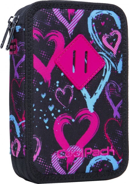 

Школьный пенал с наполнением CoolPack Jumper 2 Drawing Hearts 35 предметов 2 отделения Разноцветный (B66038)