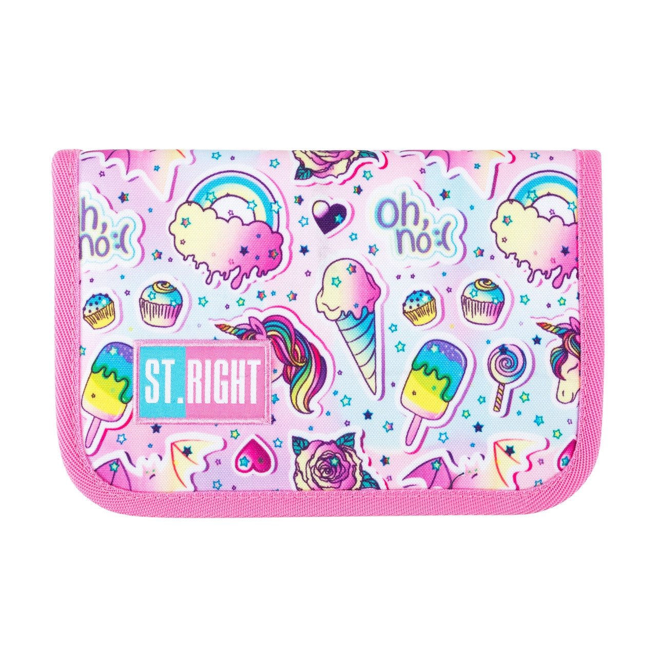 

Пенал школьный без наполнения ST.RIGHT PC3 SWEET&PINK 1 отделение 2 отворота