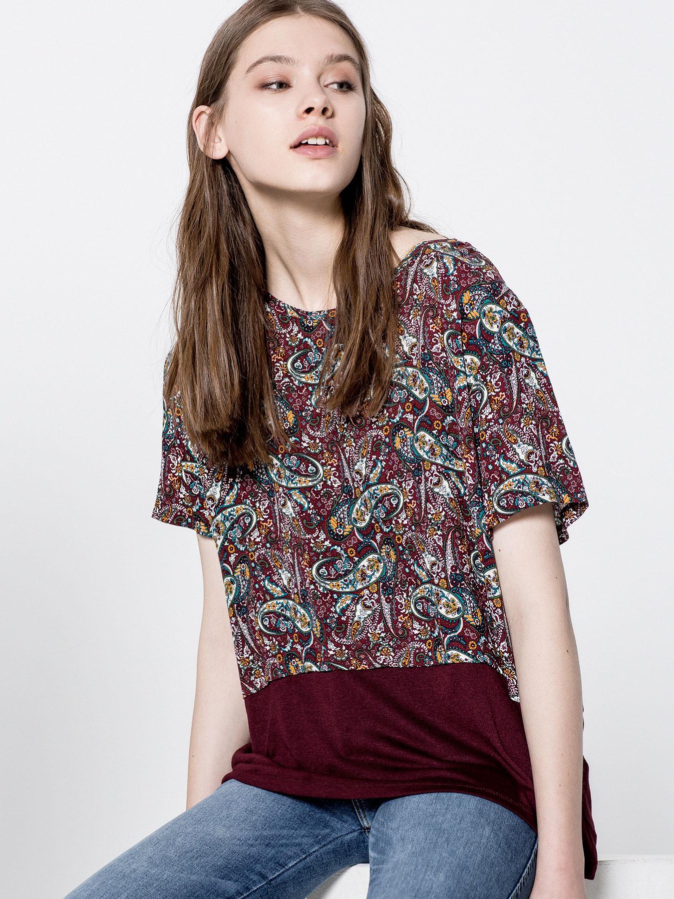 

Футболка Pull & Bear 9242398605-ABVN M Бордовая
