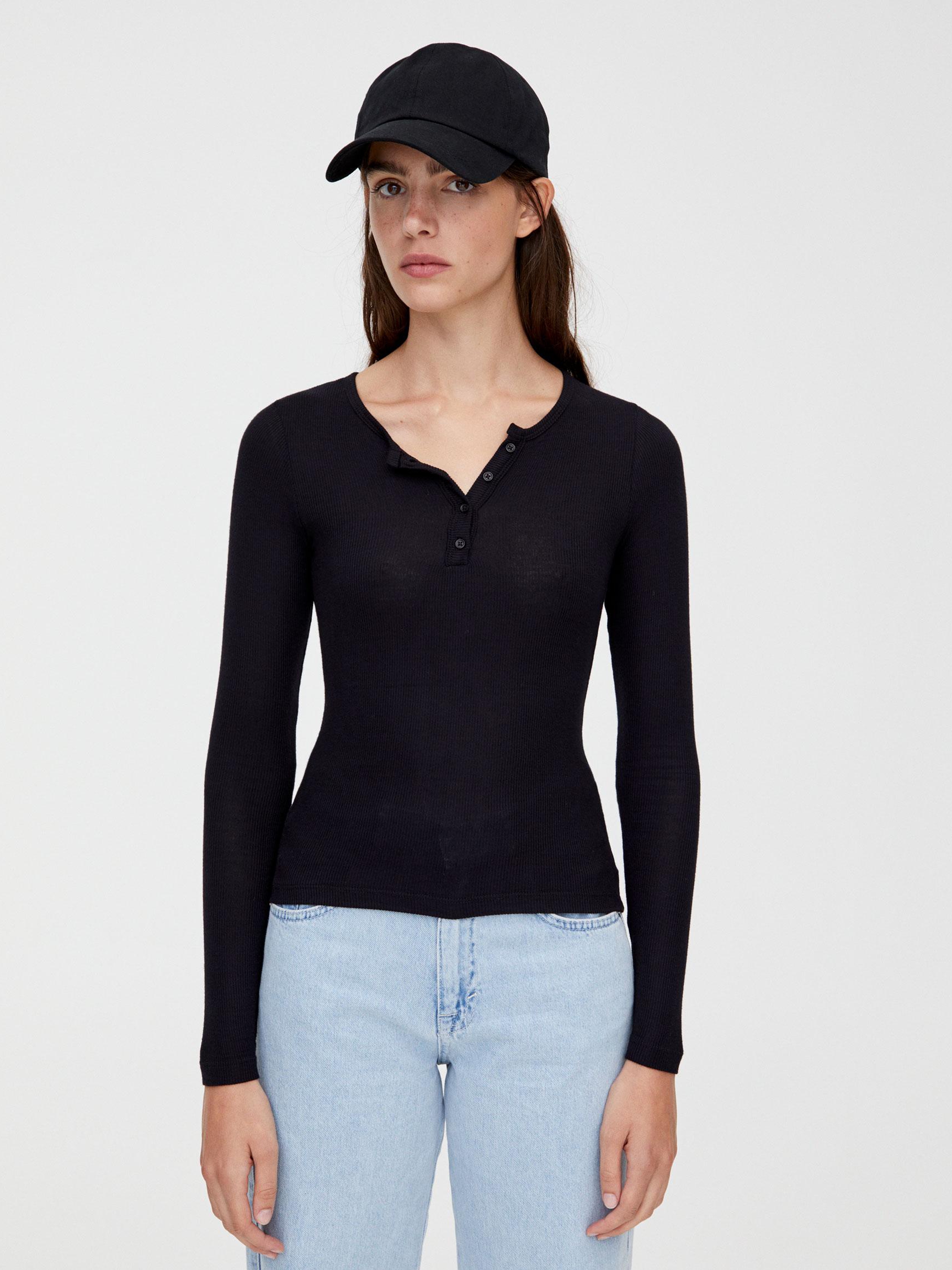 

Лонгслив Pull & Bear 9239395800-AAAA M Черный с белым