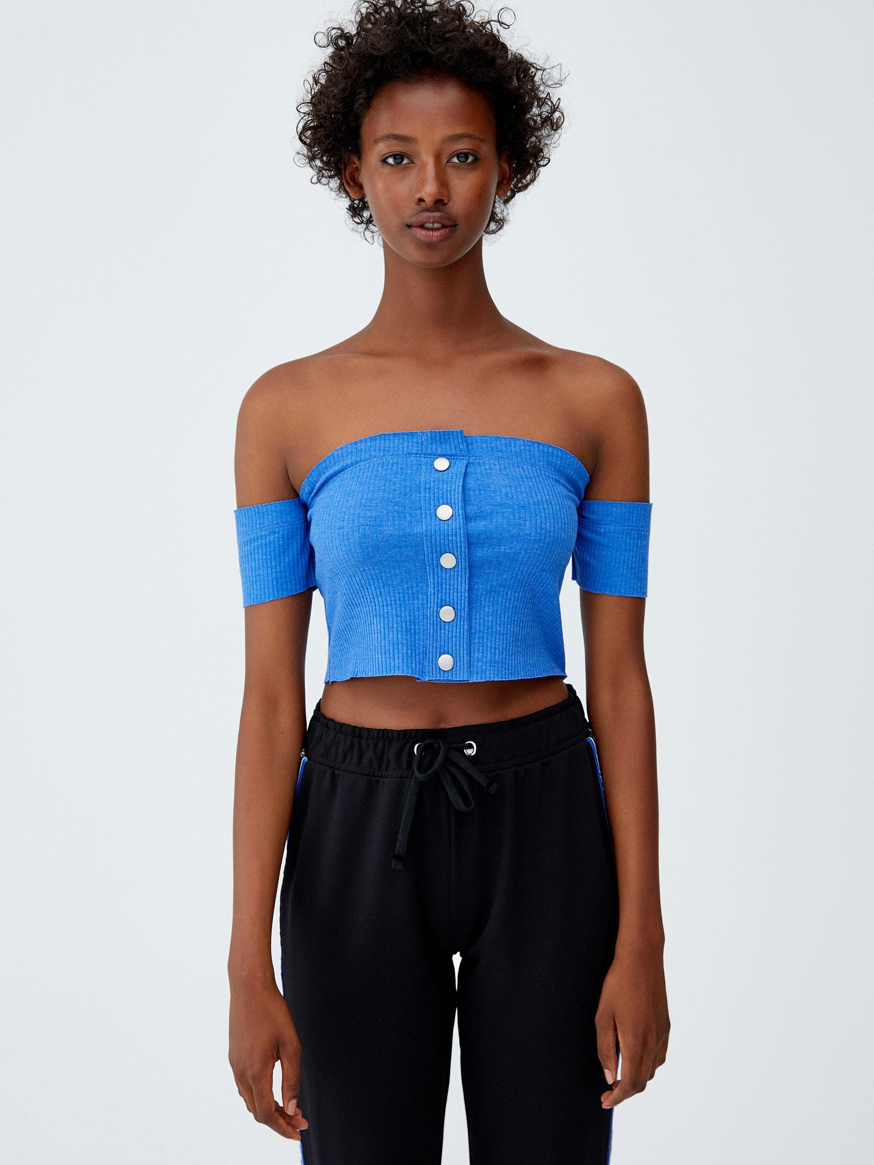 

Топ Pull & Bear 9238369420-ACXD L Синий