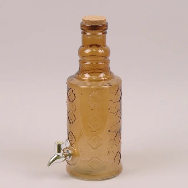 

Бутылка стеклянная с краником Flora коричневая 2 л. 35108