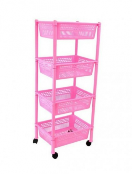

Этажерка Полка напольная четырехярусная Консенсус MCS-11355-3 Розовый