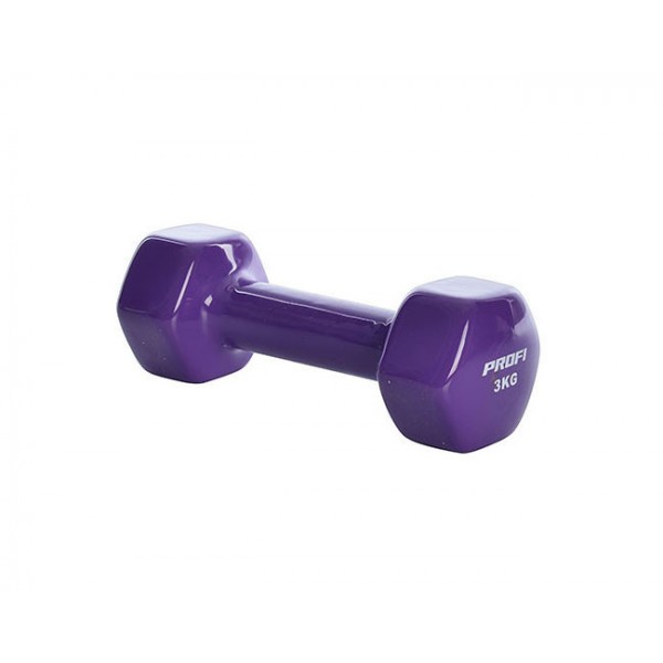 

Гантель с виниловым покрытием Profi M 0291, 3кг фиолетовый