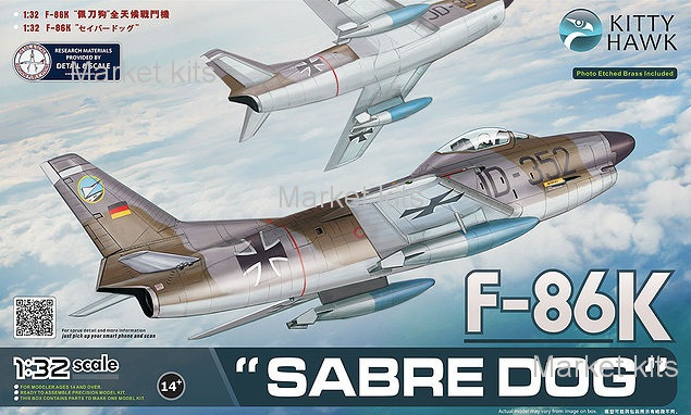 

Истребитель F-86K "Sabre Dog" 1:32 Kitty Hawk (KH32008)