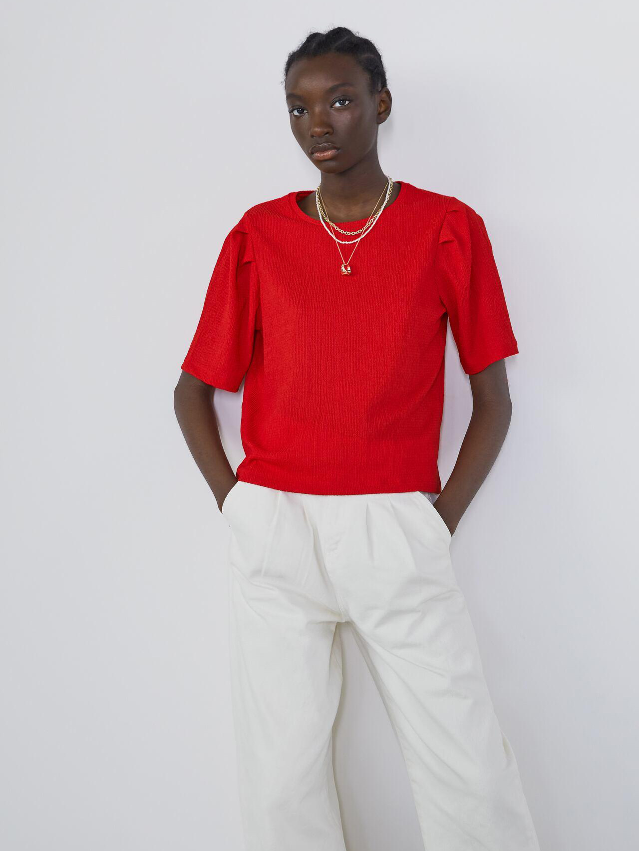 

Блузка Zara 6761626600-ACVF M Красная