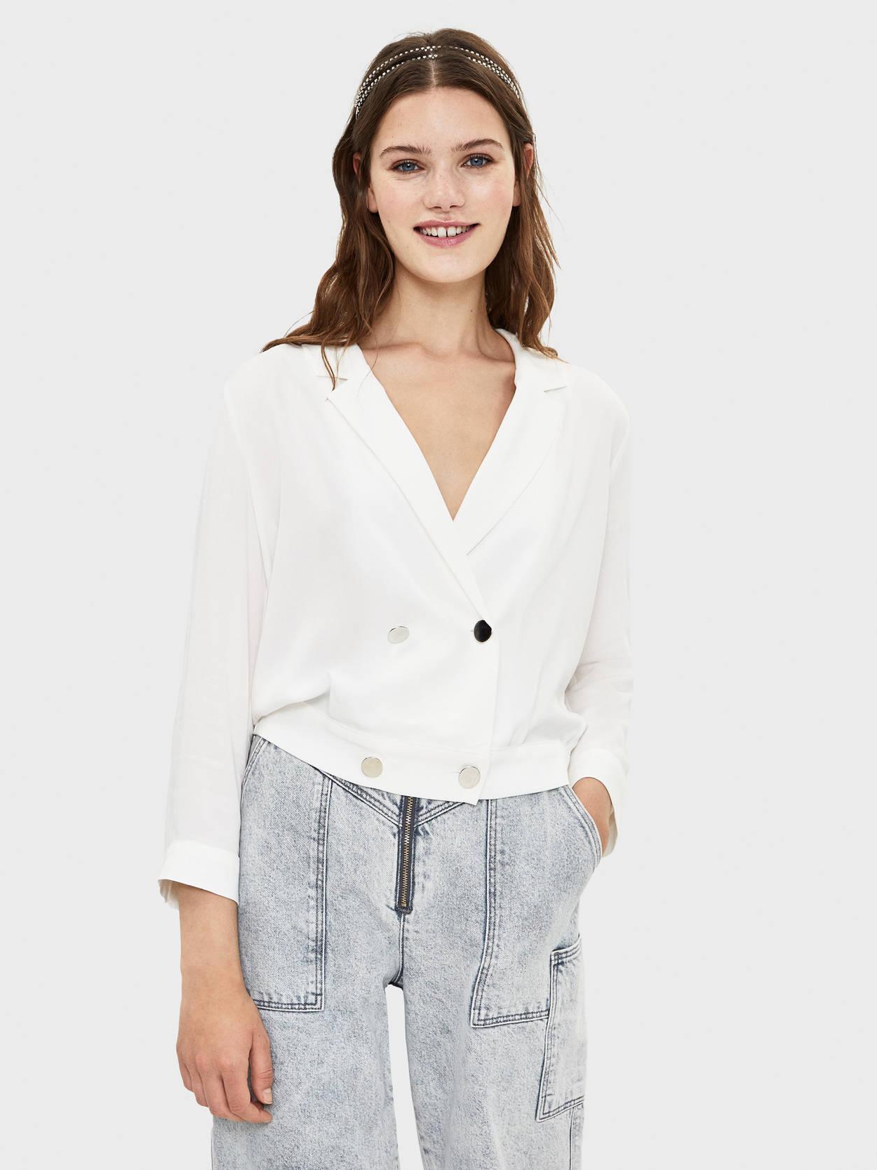 

Блузка Bershka 5828619712-ACTS S Белая
