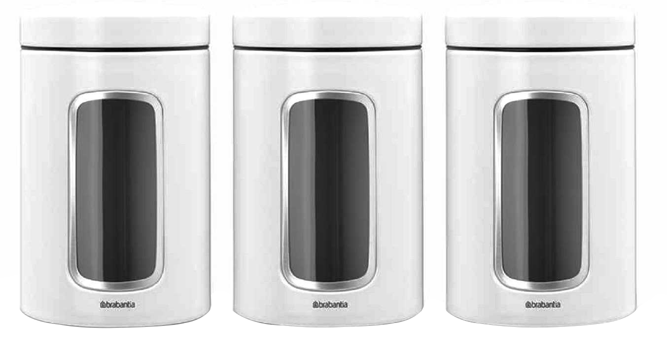

Набор емкостей для хранения Brabantia Window Canister белый 1.4 л х 3 шт