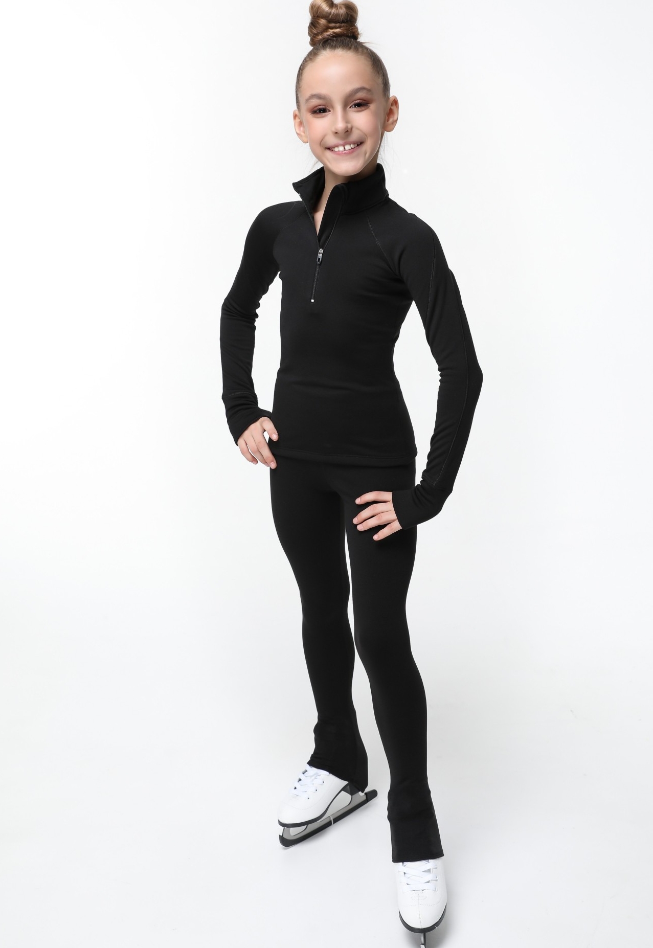 

Термокостюм для фигурного катания WorldG ICE-110-116 на флисе черный