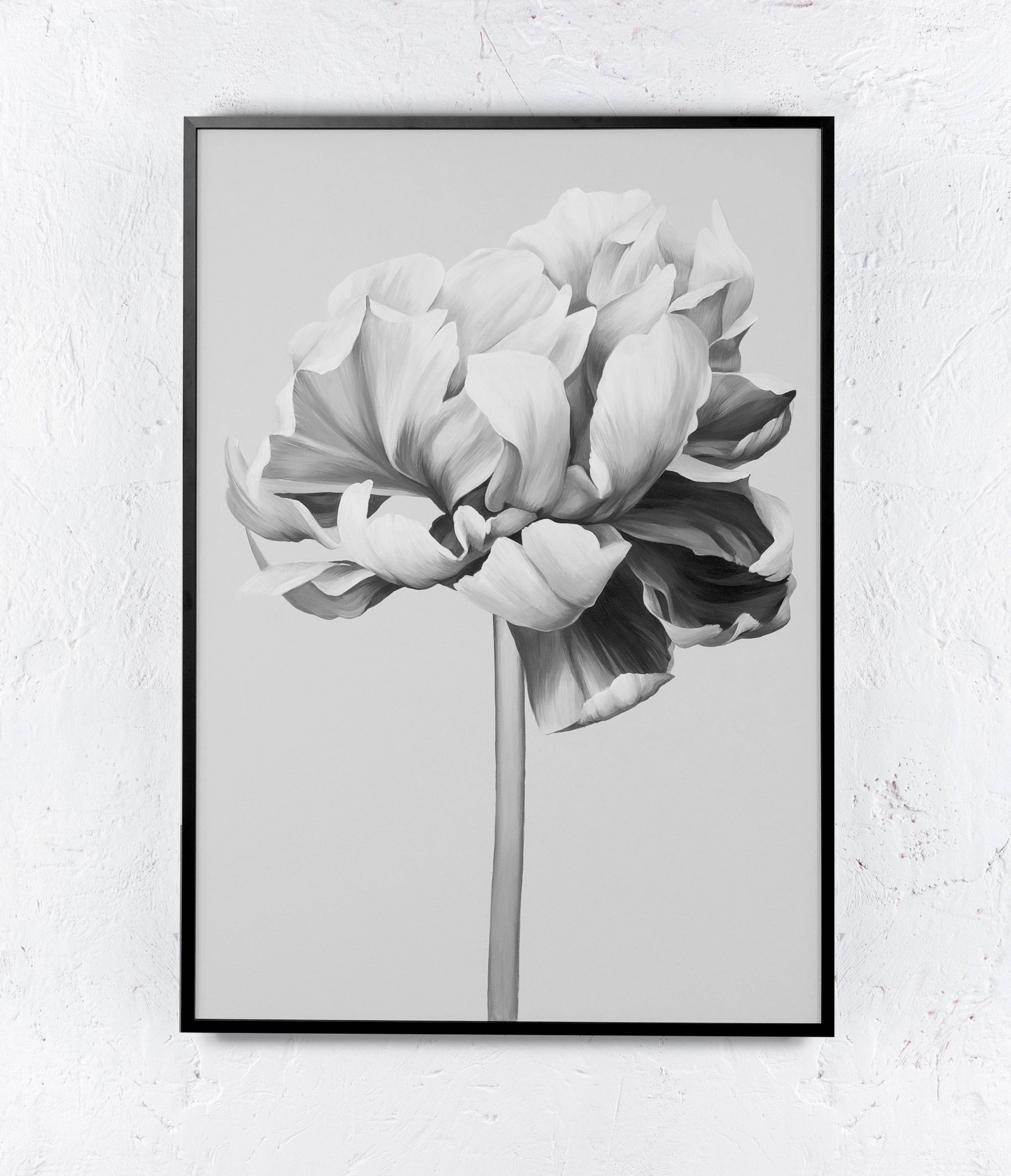 

Картина масляными красками на холсте Mati Black and white peony Ручной работы 70х100 см (АА-134 70-100)