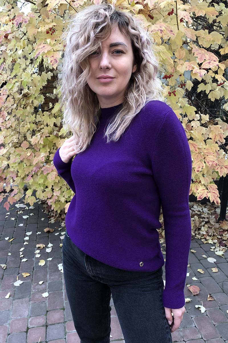 

Джемпер с молнией на спинке - сиреневый цвет, XL/XXL