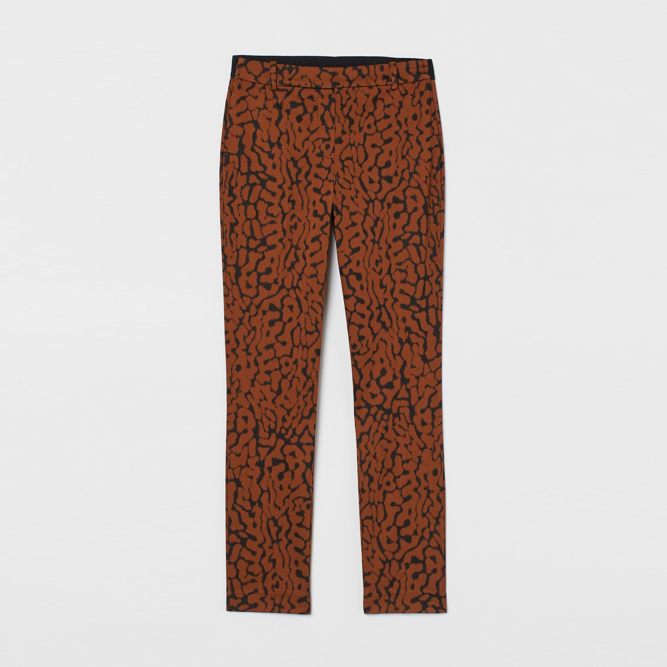 

Брюки H&M 7833461-AAOP 38 Коричневые с черным