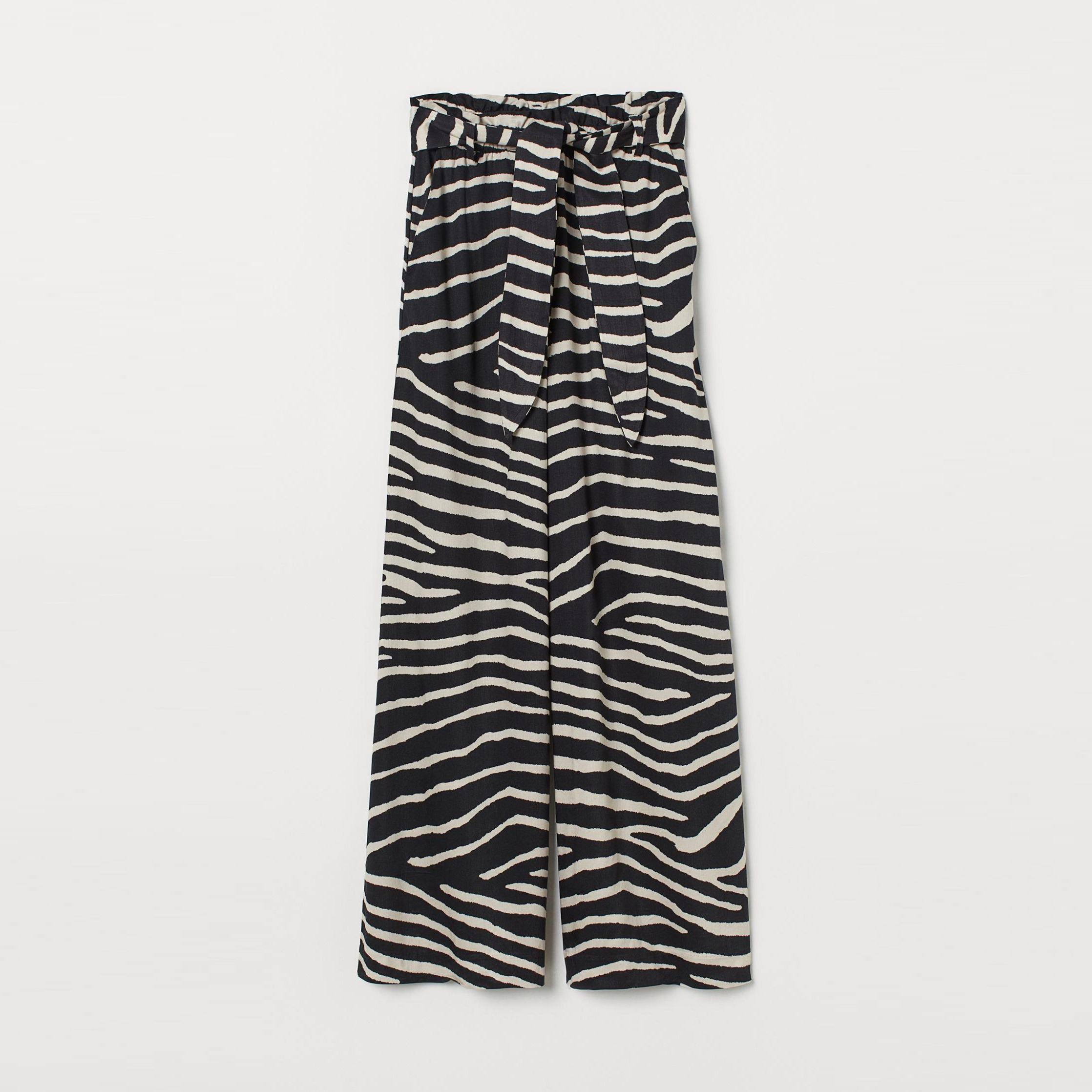 

Брюки H&M 7525120-ACZX 38 Черные с бежевым