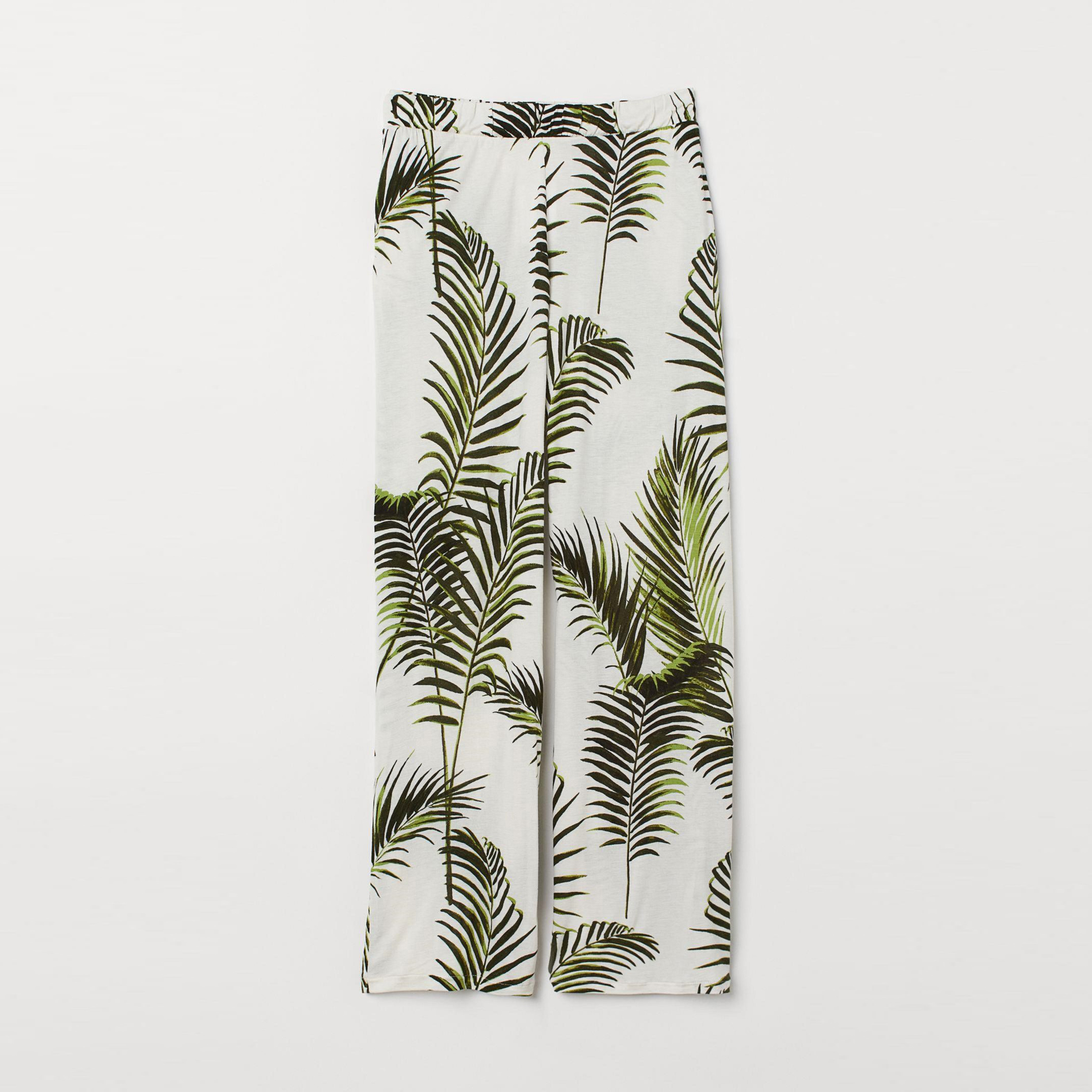 

Брюки H&M 7512579-ABAP L Белые с зеленым