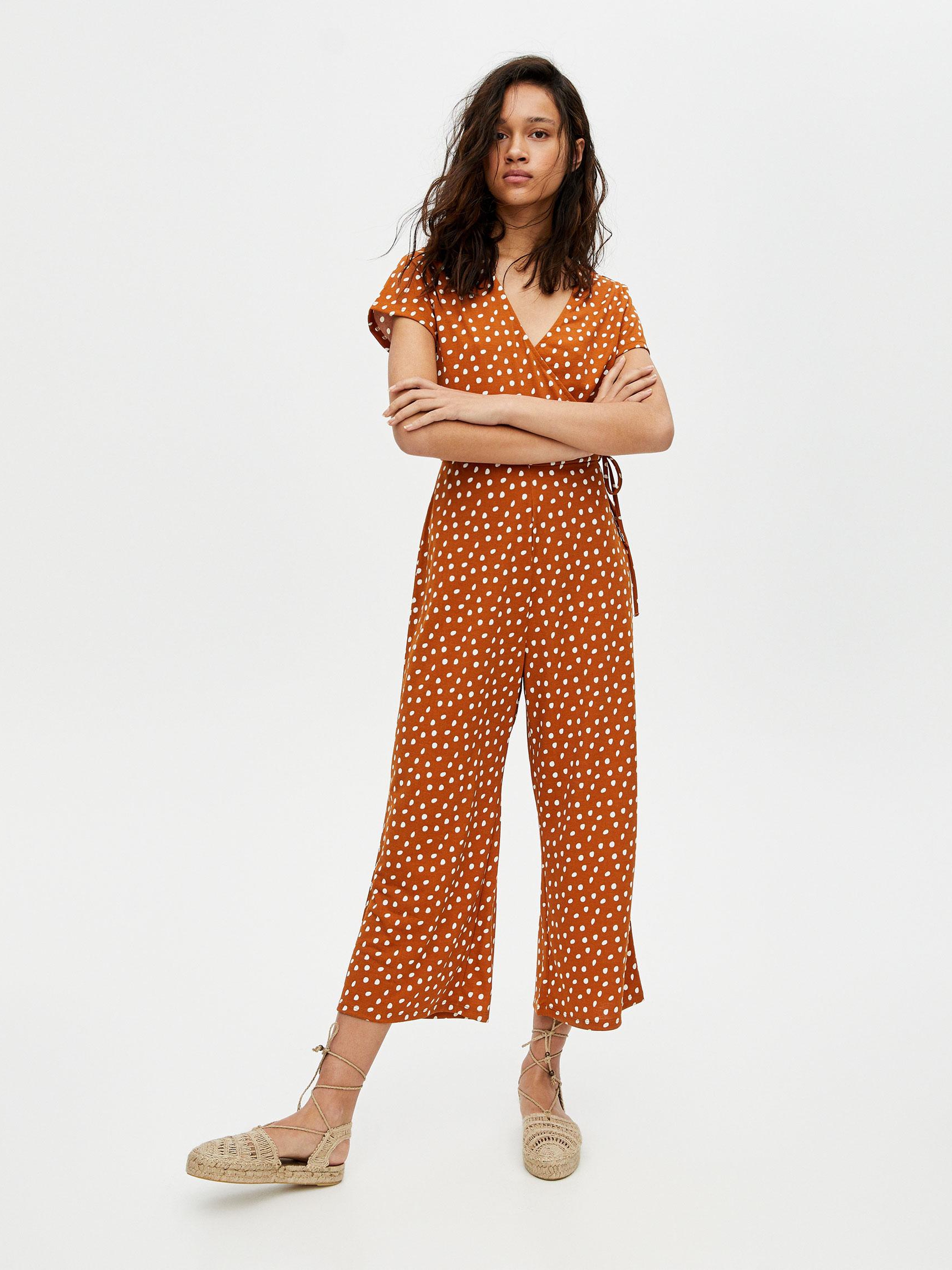 

Комбинезон Pull & Bear 5637370020-ABQR XL Темно-бежевый с белым
