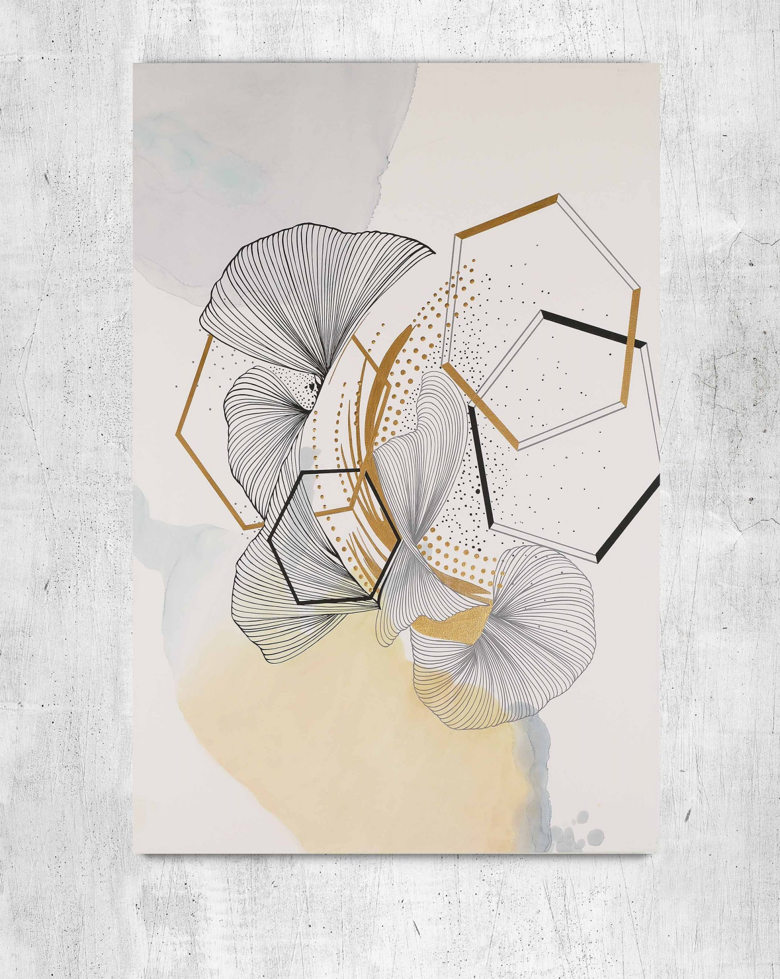 

Картина абстракция акриловыми красками на холсте Mati Geometric composition Ручной работы 100х150 см (AA-147 100-150)