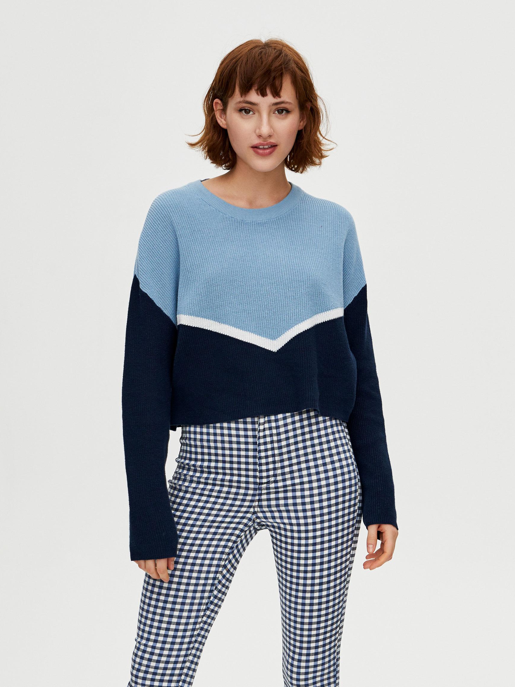 

Джемпер Pull & Bear 5558307401-AEDK L Голубой с синим и белым