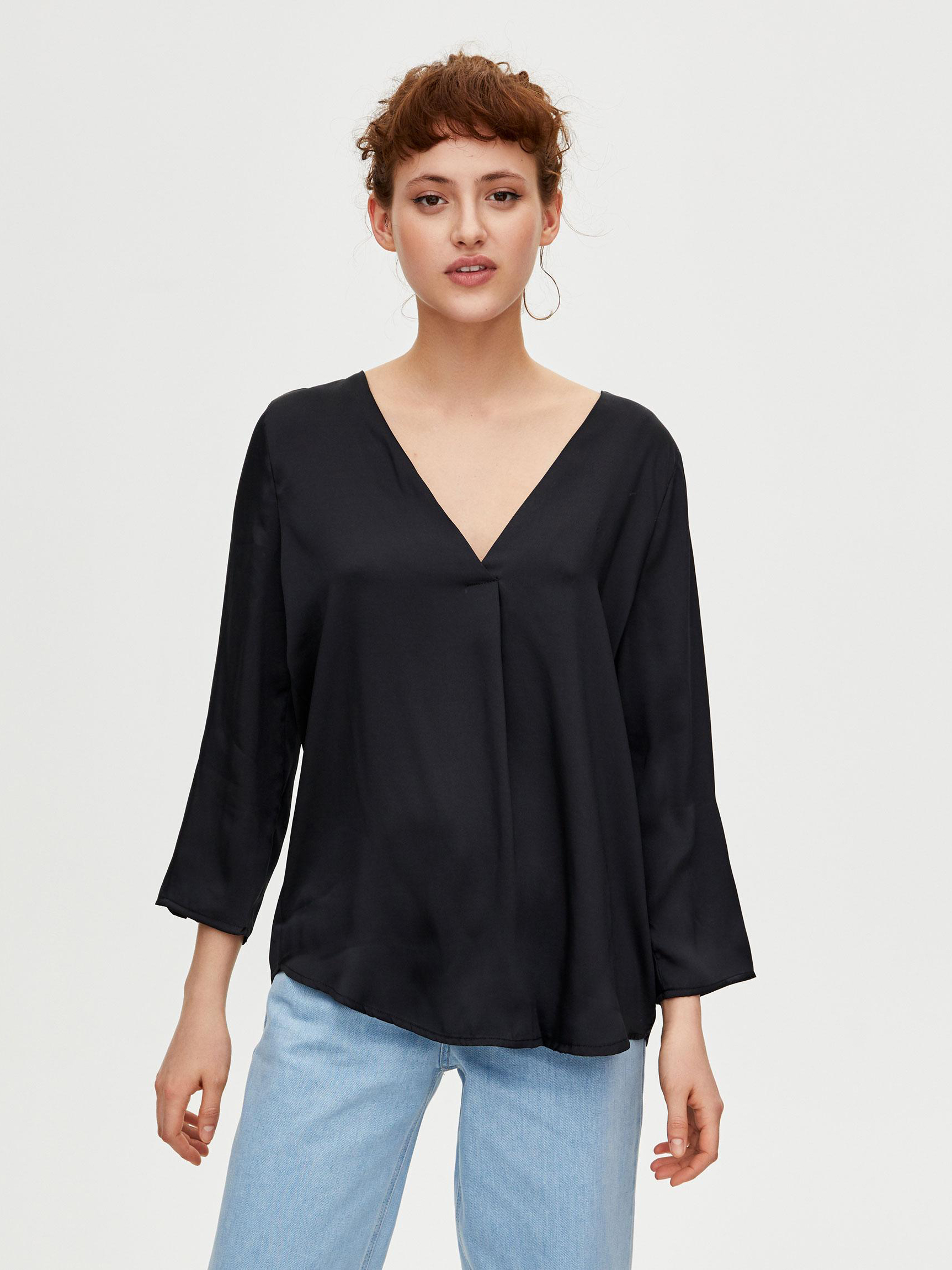 

Блузка Pull & Bear 5470215800-AEYX M Черная с разноцветным