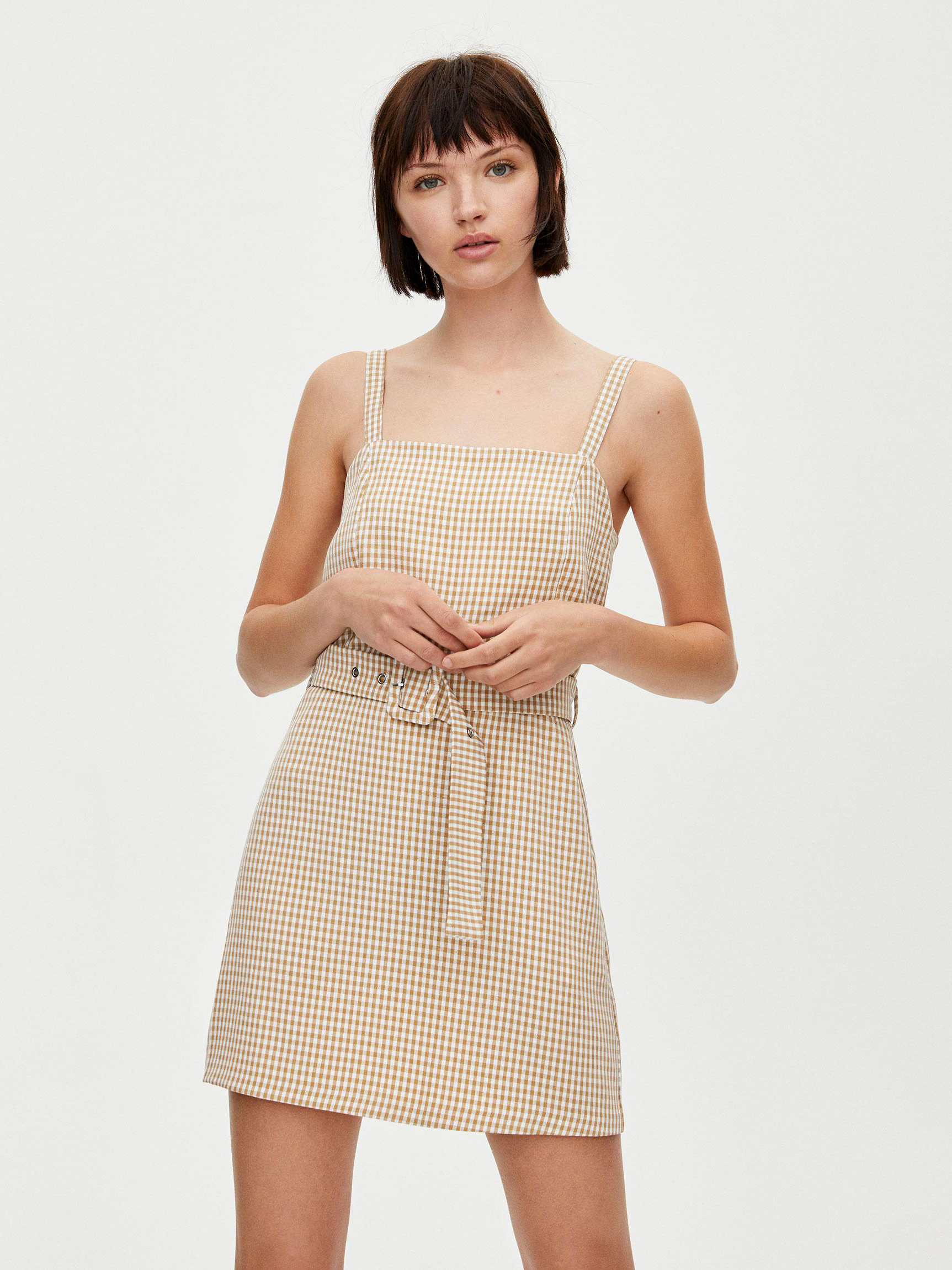 

Сарафан Pull & Bear 5390336805-ABLV S Бежевый с белым