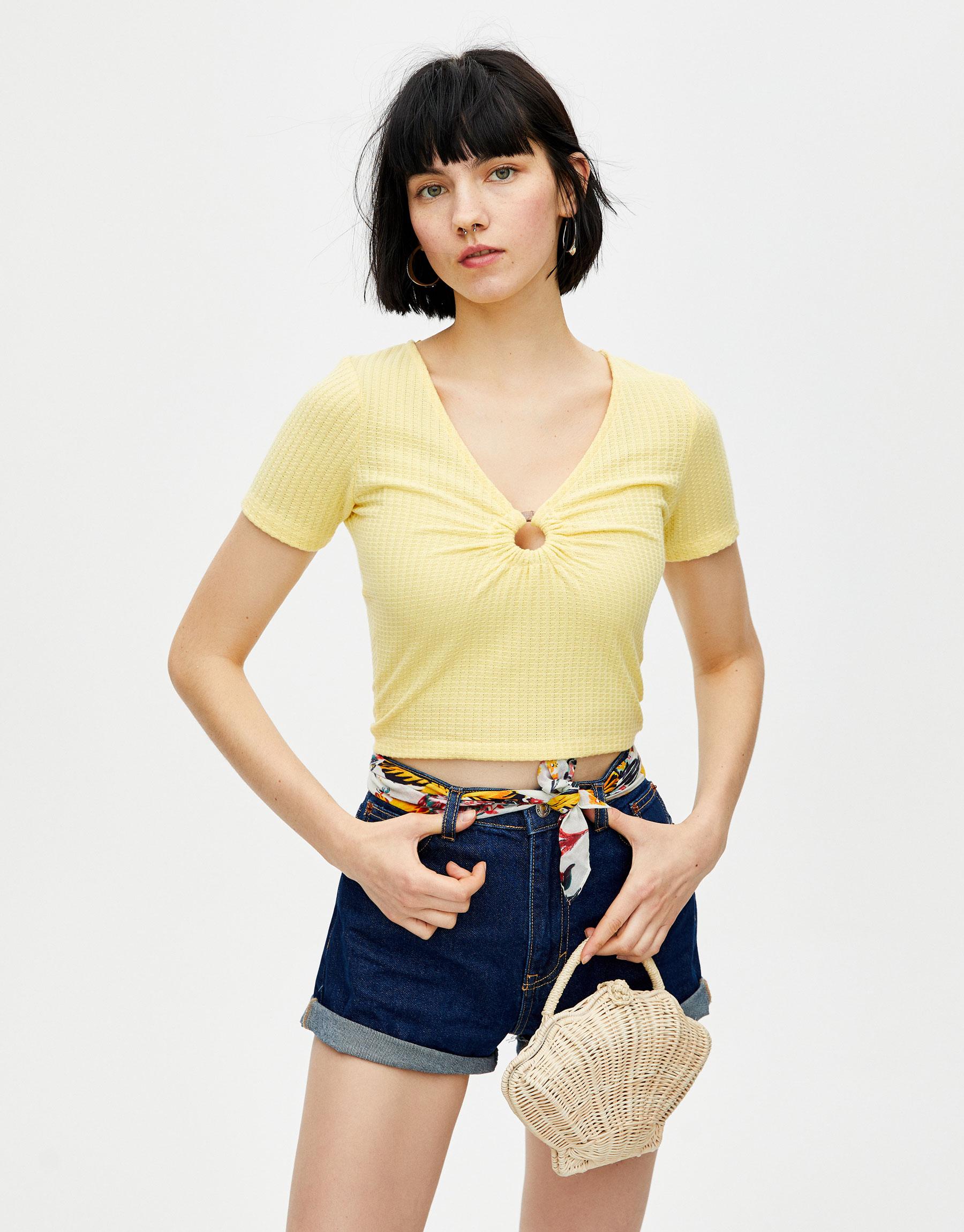 

Футболка Pull & Bear 5247311306-ACUU S Желтая