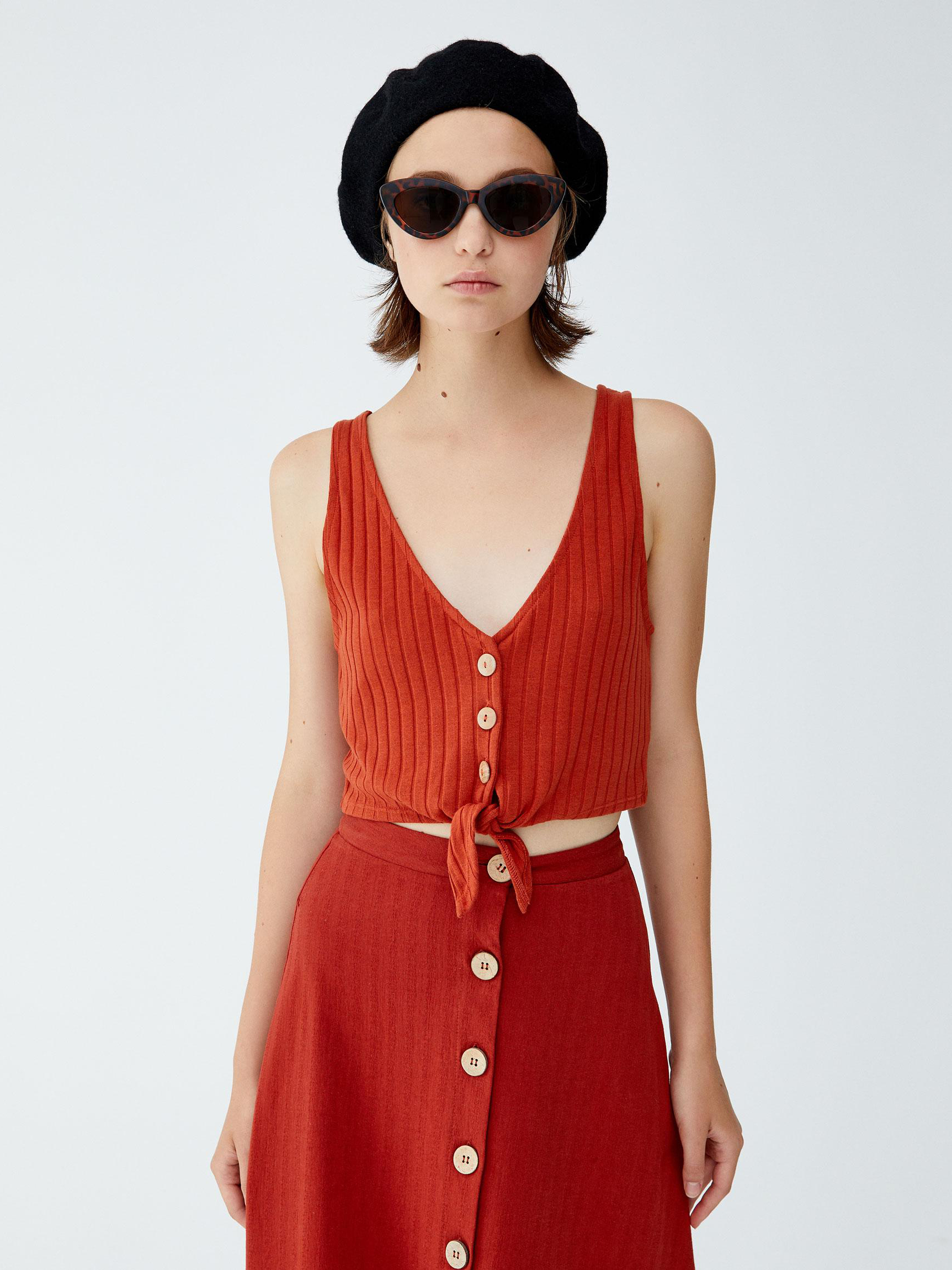 

Топ Pull & Bear 5232389701-ACVB L Кирпичный