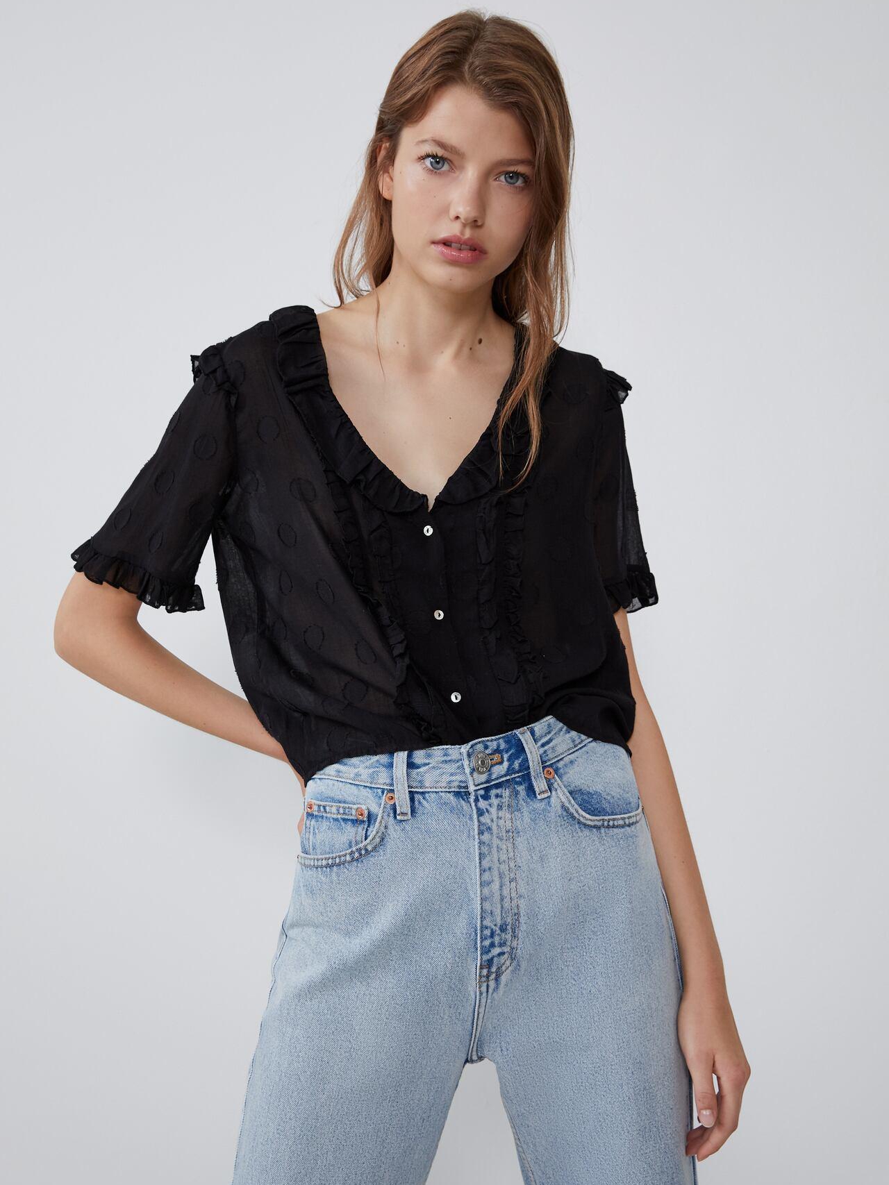 

Блузка Zara 3067112800-AAAD L Черная