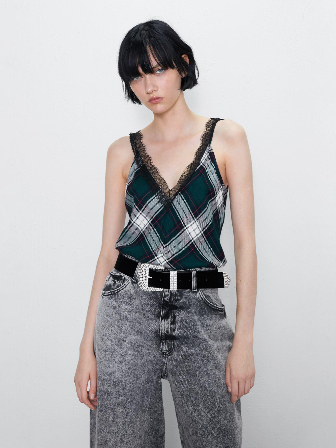 

Топ Zara 2157230518-ACBE L Зеленый с белым и черным