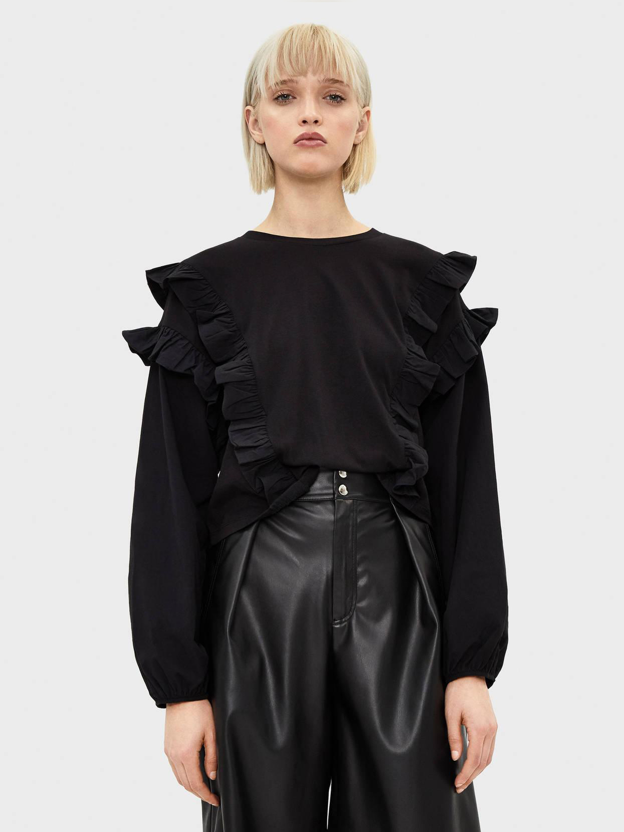 

Блузка Bershka 1924660800-AAAD L Черная