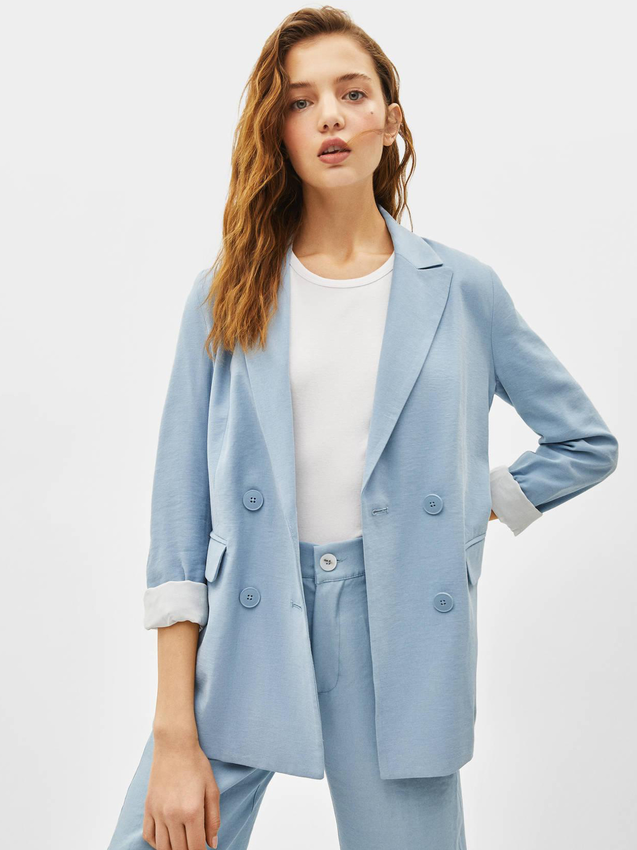 

Пиджак Bershka 1146200411-ACUP XS Голубой