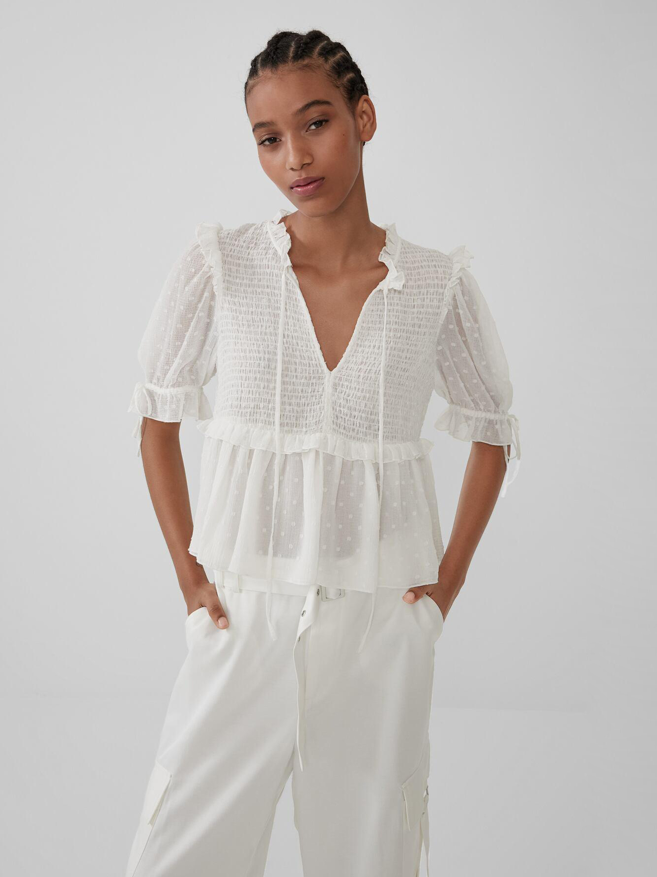 

Блузка Zara 0881114712-ACTS S Белая