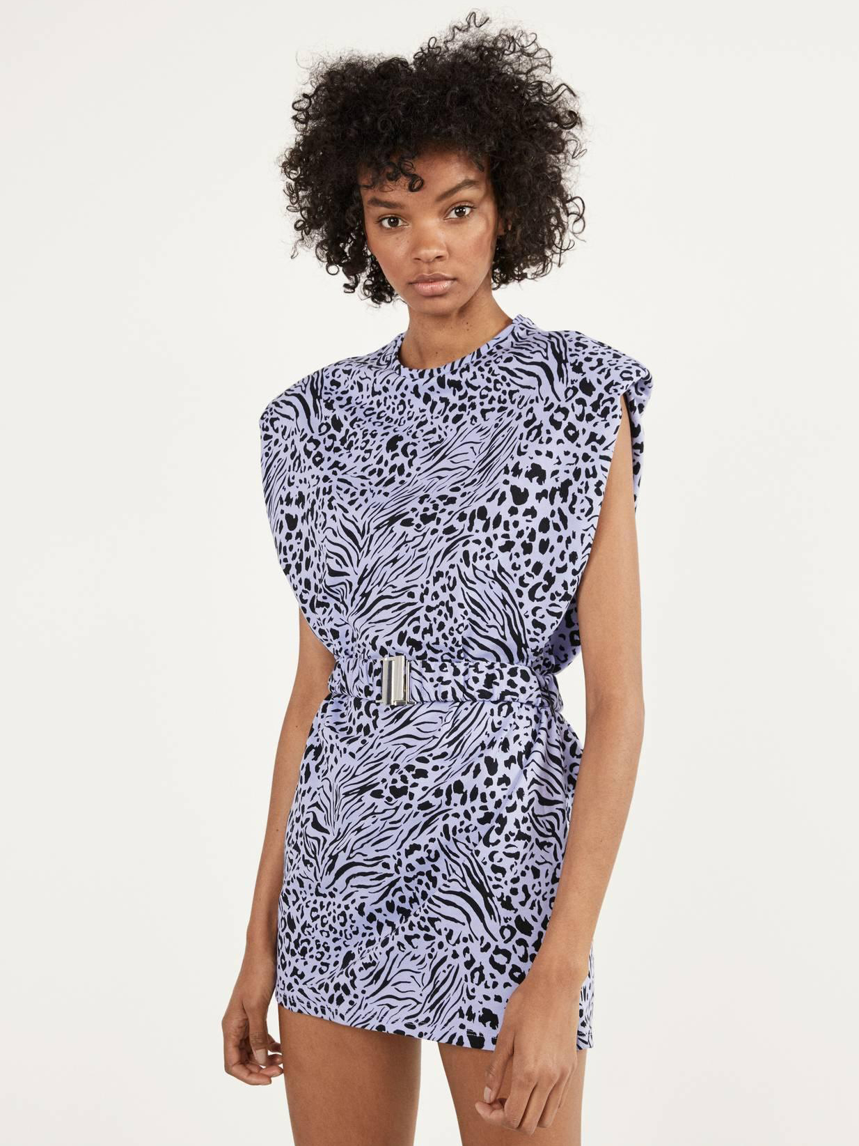 

Платье Bershka 0402831406-ADAG M Голубое с черным