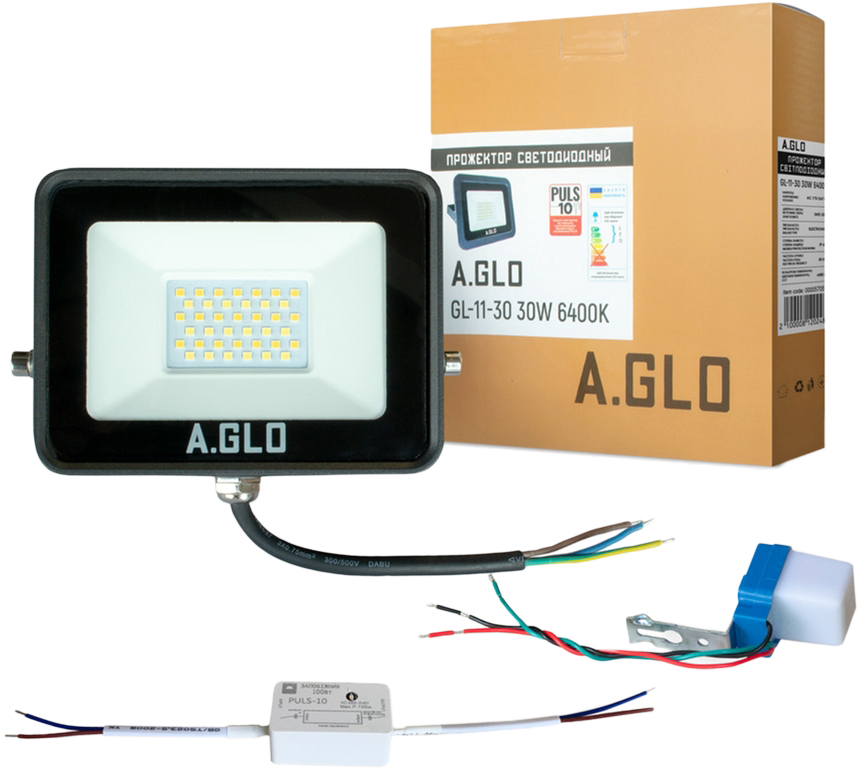 

Прожектор светодиодный A.GLO 30W 6400K GL-11-30 + Предохранитель ЕВРОСВЕТ 100 Вт PULS-10 + Сумеречный датчик ЕВРОСВЕТ SF-01 10A (57203)