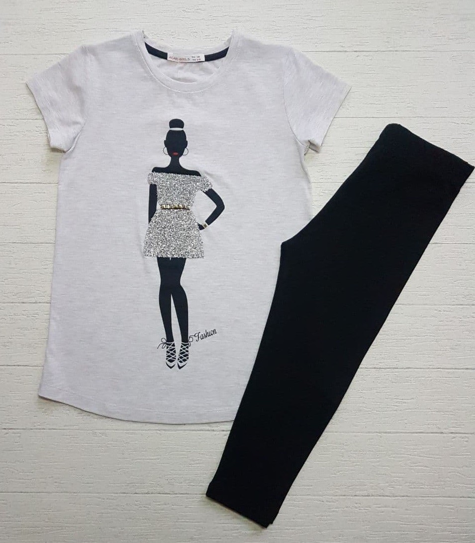 

Костюм (футболка + капрі) ACAR сірий з чорним 5370-01-140