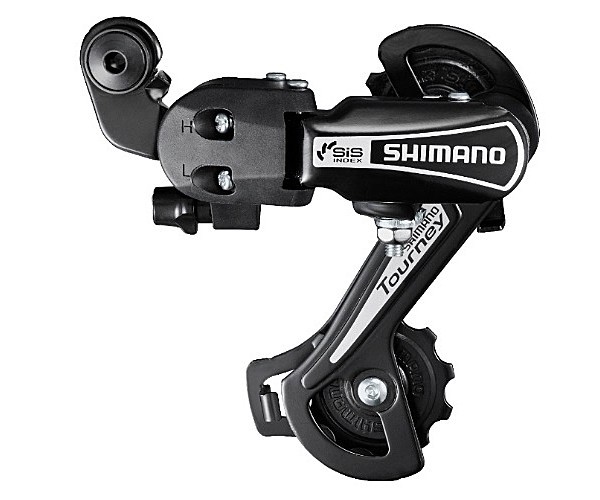 

Переключатель задний Shimano Tourney RD-TY21-B-GS (6 скоростей) крепление болт модель 2018 года